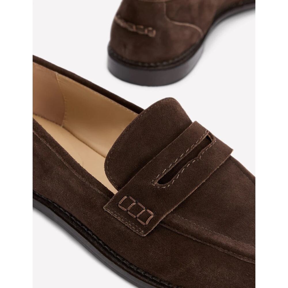 NWOB Boden Nya Penny Loafers Bitter Chocolate Suede 39 / 8 - Picture 4 of 12
